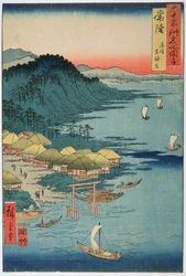 Hitachi-provinsen: Kashima store helligdom, fra serien «Illustrasjoner av berømte steder i de vel seksti provinsene», 1853