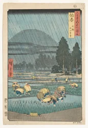 Hoki-provinsen, Ono, fjern utsikt over Mount Daisen, 1853 (treblokk)