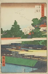 Ichigaya Hachiman-helligdommen (Ichigaya Hachiman), nr. 41 fra serien quot;One Hundred Famous Views of Edo (Meisho Edo hyakkei)quot;