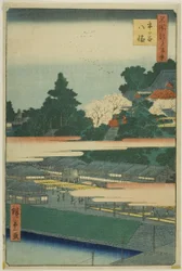 Ichigaya Hachiman Shrine (Ichigaya Hachiman), fra serien quot;One Hundred Famous Views of Edo (Meisho Edo hyakkei)quot;