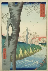 Koganei i Musashi-provinsen (Musashi Koganei), fra serien "Thirty-six Views of Mount Fuji (Fuji sanjurokkei)"