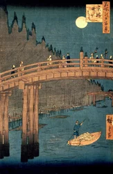 Kyoto-broen i måneskinn, fra serien «100 utsikter over berømte steder i Edo», utgitt 1855