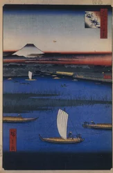 Kanten av den trekantede ryggen d-re d fanet s Views of Edo, 1856-1858