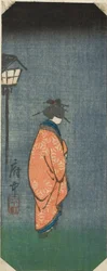 Nichomachi i Fuchu, del av ark nr. 6 fra serien "Bilder av de femti-tre stasjonene til Tokaido (Tokaido gojusan tsugi zue)"