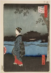 Night View of Sanya Canal og Matsuchi Hill, fra serien 