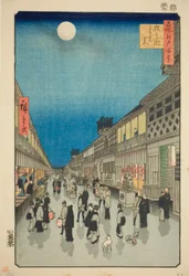 Night Vie of Salwakar Street (Salwakar Street night system), fra serien "Ridge dre d fa net s views of Edo (One Hundred Famous Views of Edo)"