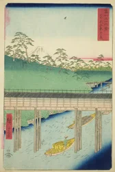 Ochanomizu i den østlige hovedstaden (Toto Ochanomizu), fra serien "Thirty-six Views of Mount Fuji (Fuji sanjurokkei)"