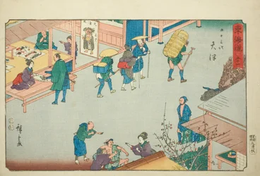 Otsu—Nei. 54, fra serien "Fifty-three Stations of the Tokaido (Tokaido gojusan tsugi)," også kjent som Reisho Tokaido