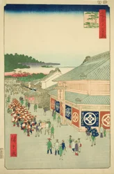 Shitaya Hirokoji, nr. 13 fra serien quot;One Hundred Famous Views of Edo (Meisho Edo hyakkei)quot;
