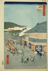 Shitaya Hirokoji, fra serien "One Hundred Famous Views of Edo (Meisho Edo hyakkei)"