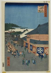 Shitaya Hirokoji, fra serien quot;One Hundred Famous Views of Edo (Meisho Edo hyakkei)quot;