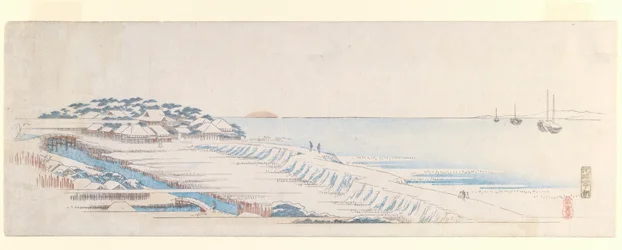 Snow Dawn at Susaki, fra Letter-Sheet-settet, ca. 1839-40 (farget treblokktrykk)