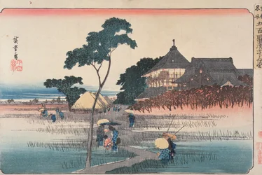 Spiralsalen i Tempelet for de fem hundre arhatene, fra serien «Berømte steder i Edo», 1830-årene