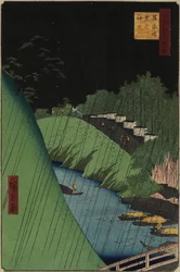 Konfucius-tempelet nær Sho_hei Bridbe over Kanda-elven, september 1857