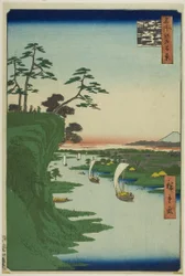 Utsikt over Konodai og Tone-elven (Konodai Tonegawa fukei), fra serien quot;One Hundred Famous Views of Edo (Meisho Edo hyakkei)quot;