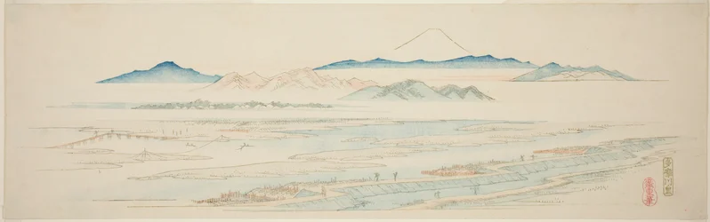 Village of Tamagawa (Tamagawa no sato), fra en serie uten navn med kjente utsikter over Edo-forstedene