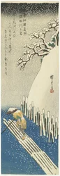 Vinter: Snø over Sumida-elven, ca. 1834