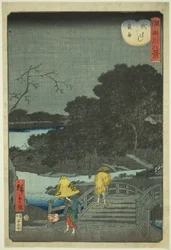 Night Rain at Makura Bridge (Makurabashi yau), fra serien "Eight Views of the Sumida River (Sumidagawa hakkei)"