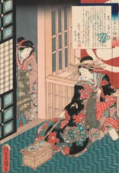 Tale of the Courtesan Shiratama av Utagawa Toyokuni
