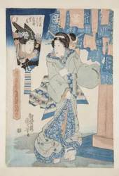Skuespiller Iwai Hanshiro VII (farget treblokktrykk)