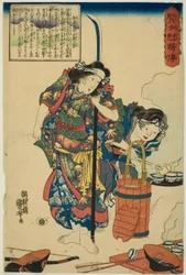 Kona til Izumi no Saburo Tadahira, fra serien Lives of Wise and Heroic Women (Kenjo reppu den)