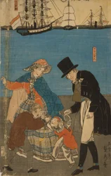 Nederlendere tar en søndagstur i Yokohama, 1871