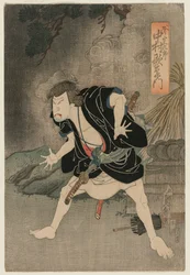 Nakamura Utaemon IV som Ono Sadakuro i 5. akt av Kanadehon Chushingura, Naka Theatre