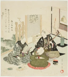 Lese og spille Shamisen om vinteren