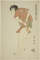 Toraya: Arashi Ryuzo II som munken Tojibo i stykket "Hatsu Akebono Kaomise Soga," fra serien "Portraits of Actors on Stage (Yakusha butai no sugata-e)"