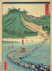 Kanaya, fra serien Tokaido Highway, 1863 (farget treblokktrykk)