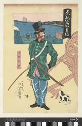 Russisk offiser i Takanawa Beroemde plaatsen i Tokyo (serietittel) Tokyo meisho Takanawa, Woroshiya (tittel på objekt)