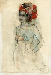 Elegant kvinne med turban