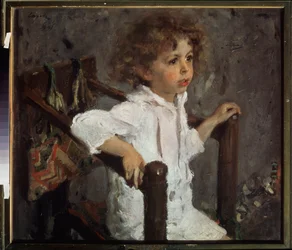 Portrett av Mika Morosov. Maleri av Valentin Alexandrovich Serov (1865-1911), olje på lerret