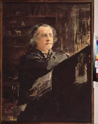 Portrett av den russiske komponisten Alexander Serov (1820-1871). Maleri av Valentin Alexandrovich Serov (1865-1911), olje på lerret