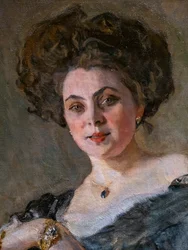 Portrett av Evdokia Sergeevna Morozova (detalj)
