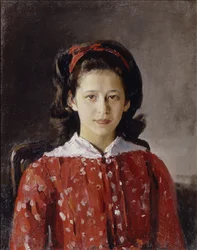 Portrett av Lyudmila Anatolyevna Mamontova 1874-1937, 1884