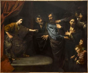 The Innocence of Suzanne Recognized or the Judgment of Daniel - The Innocence of Susanna or The Judgment of Daniel, av Valentin de Boullogne (1591-1632). Olje på lerret