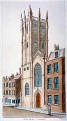 St Albans kirke, Wood Street, London, 1824.