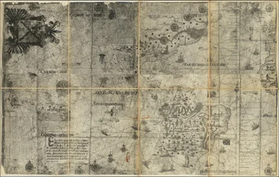 Kart over den vestlige halvkule fra 1551 av Sancho Gutiérrez