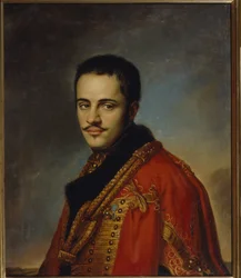 Portrett av Nikolay Niolayevich Raevsky den yngre (1801-1843). (Portrett av NN Raevsky den yngre). Maleri av Vasili Andreyevich Tropinin (Vassili Tropinin) (1776-1857), olje på lerret