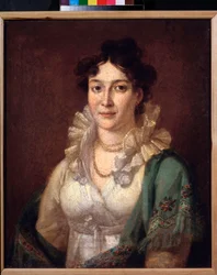 Portrett av prinsesse Isabella de Conti (Portrett av prinsesse Isabella de Conti) - Maleri av Vasili Andreyevich Tropinin (Vassili Tropinine) (1776-1857), olje på lerret, rundt 1810 - russisk kunst fra 1800-tallet - Museum of Private Collections in A Pushk