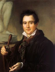 Portrait of the sculptor Ivan P. Vitali 1794-1855, 19th century.     1190729   no       norwegian Successfully Translated  Original: Hallway at Dr. Wisters Translat: Hallway at Dr. Wister