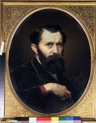 Selvportrett. Maleri av Vasili (Vasili) Grigoryevich Perov (1834-1882), olje på lerret