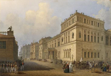 Utsikt over New Hermitage Through Millionnaya Street, 1851