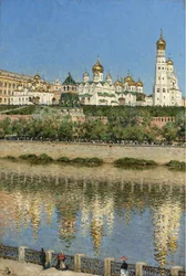 Utsikt over Kreml i Moskva