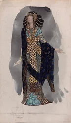 Kostymedesign fra Series Oriental dansere, 1900-tallet