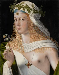 Idealisert portrett av en ung kvinne som Flora, ca. 1520 (blandet teknikk på poppel)