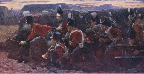 Det forlatte håpet ved Badajos, illustrasjon fra Cassells History of England, 1900-tallet