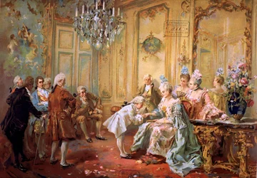 Mozart og Mme de Pompadour, ca. 1900 (kromo)
