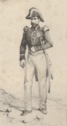 En soldat, midten av 1800-tallet.